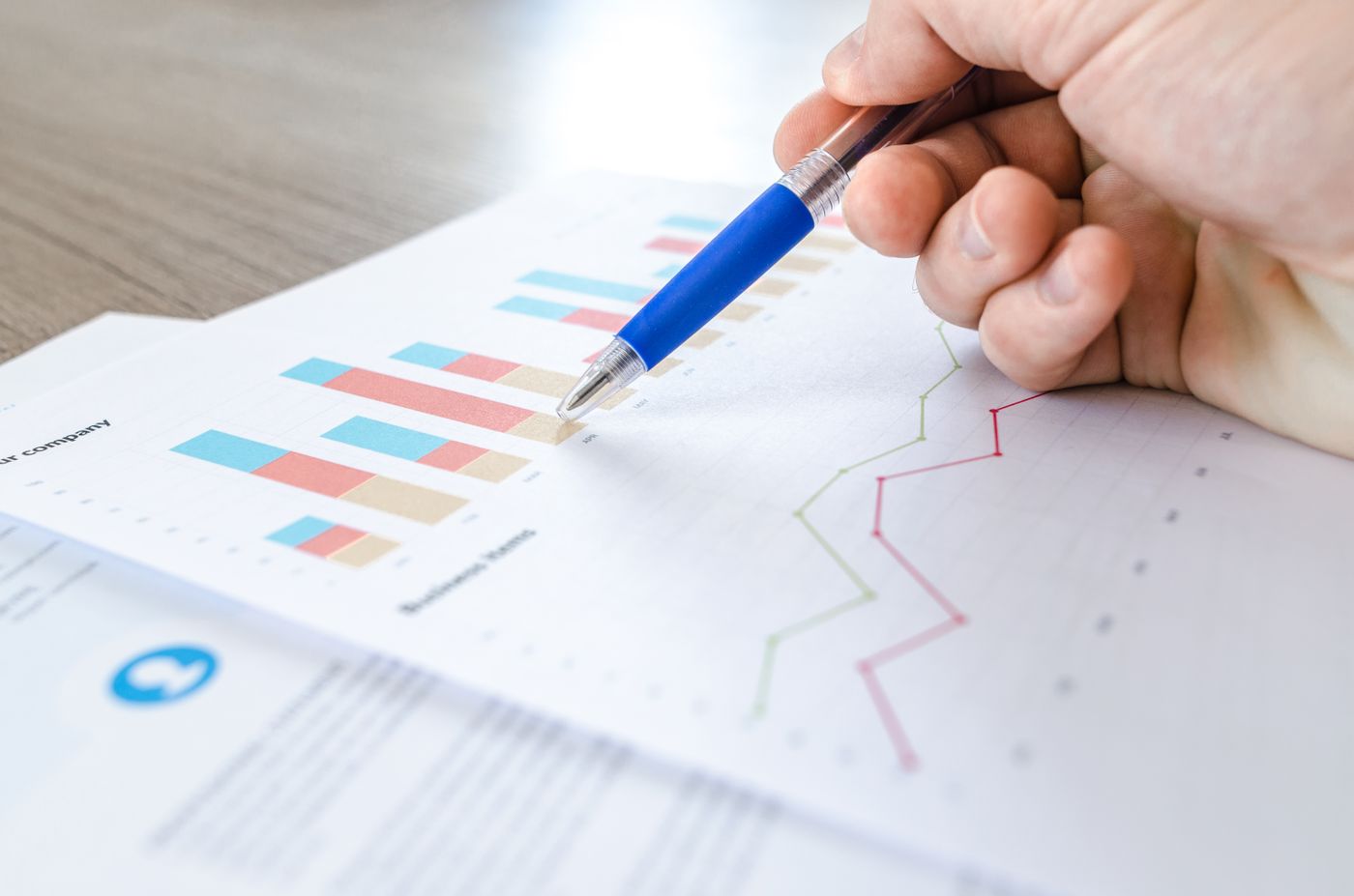 Laptop showing marketing charts and analytics